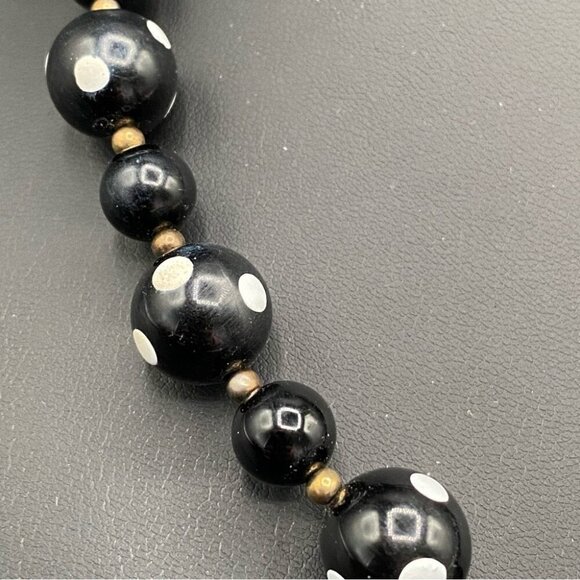 Vintage Polka Dot Mod Necklace 18in - Picture 5 of 6
